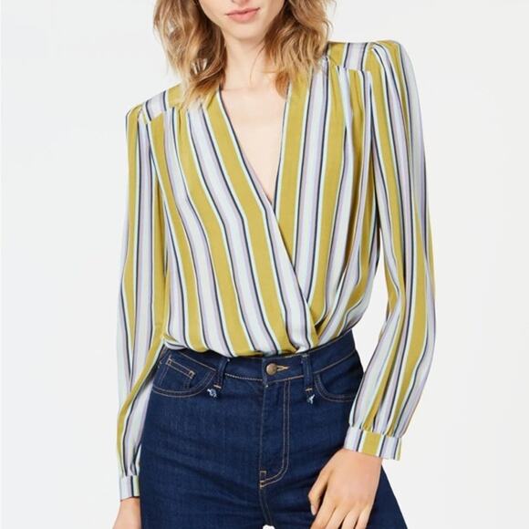 ASTR the Label green striped long sleeve bodysuit size M NWT - Picture 1 of 11